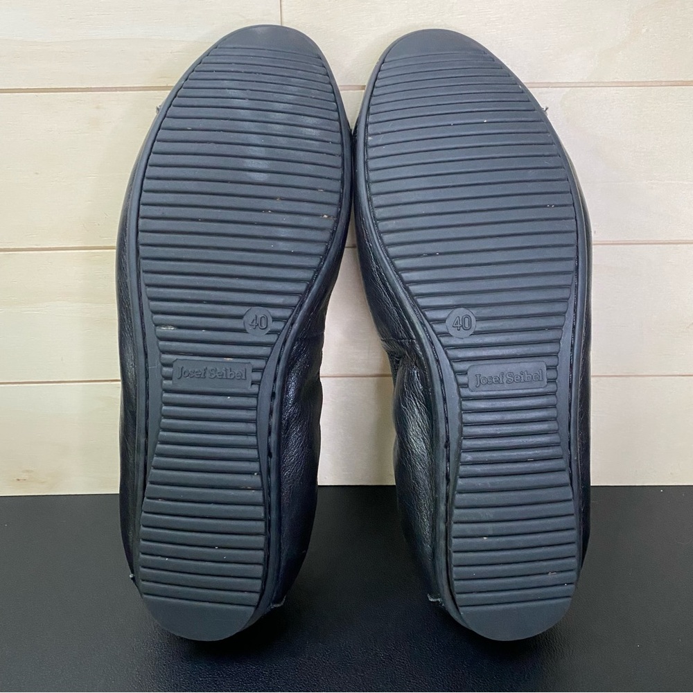 Josef Seibel Pippa Ballet Flats Women's Size 9 Shoes EU40 Black Leather Cap Toe - Picture 8 of 11